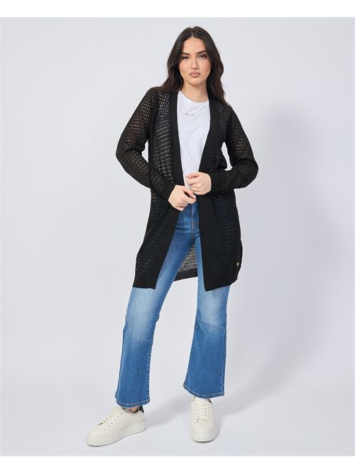 Cardigan lungo Yes Zee traforato in misto lino YES ZEE | M439-HF000801